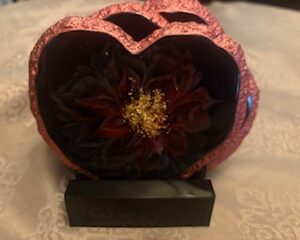 Handmade Heart Resin Coaster Set with Holder | Romantic Floral Epoxy Coasters  Set of 4